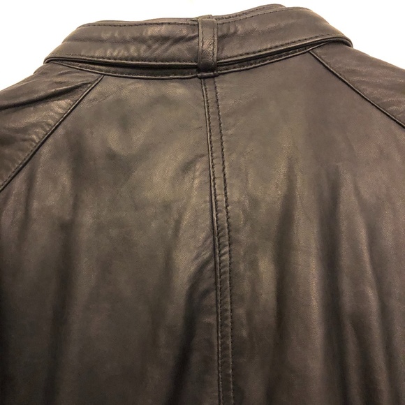 Dark Blue Politix Mens Leather Jacket - Picture 12 of 12